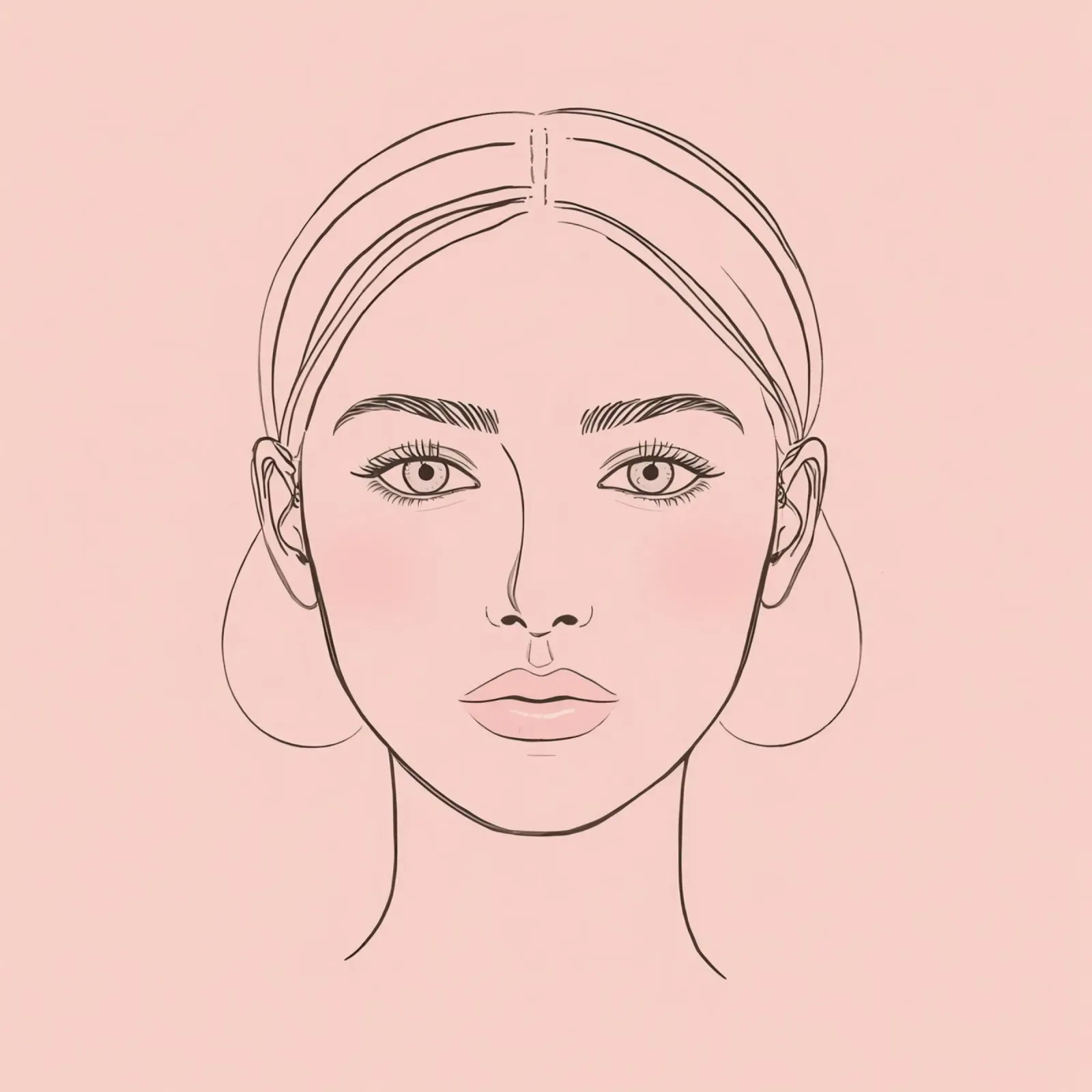 Artistic line drawing of woman's face on a pastel backgroud canvas with Floater frame by DesignDoodle