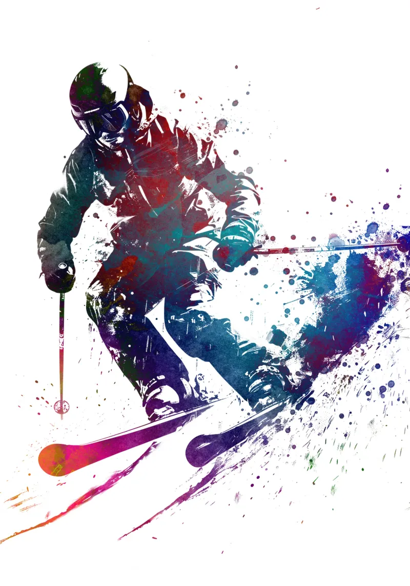 Skiing sport art white backlit film by SPORT