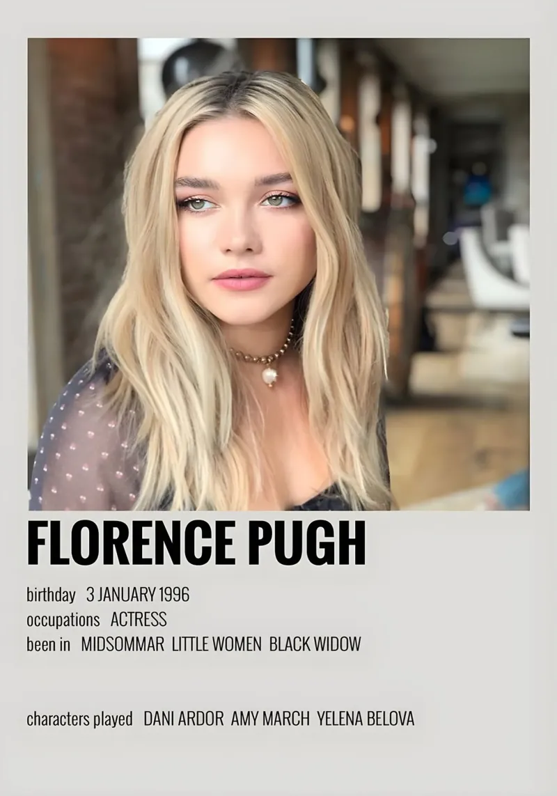 FLORENCE PUGH pellicola backlit da MVFminimalist