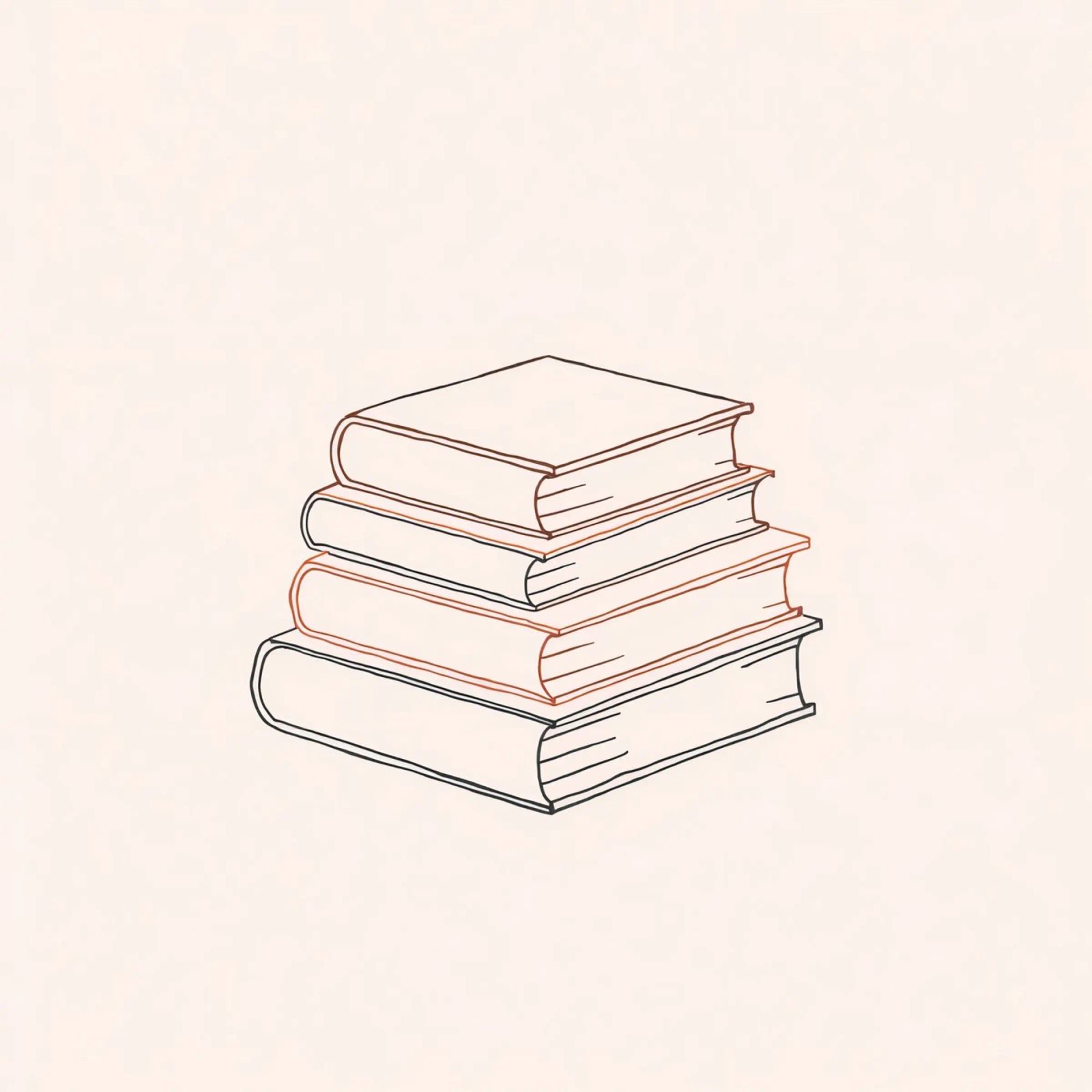 Pila di libri in stile minimal line art che mostrano vari pellicola backlit da DesignDoodle