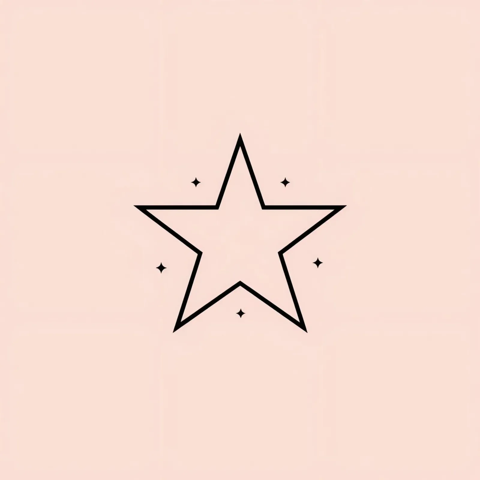Minimalist black star design on a soft pink background canvas by DesignDoodle