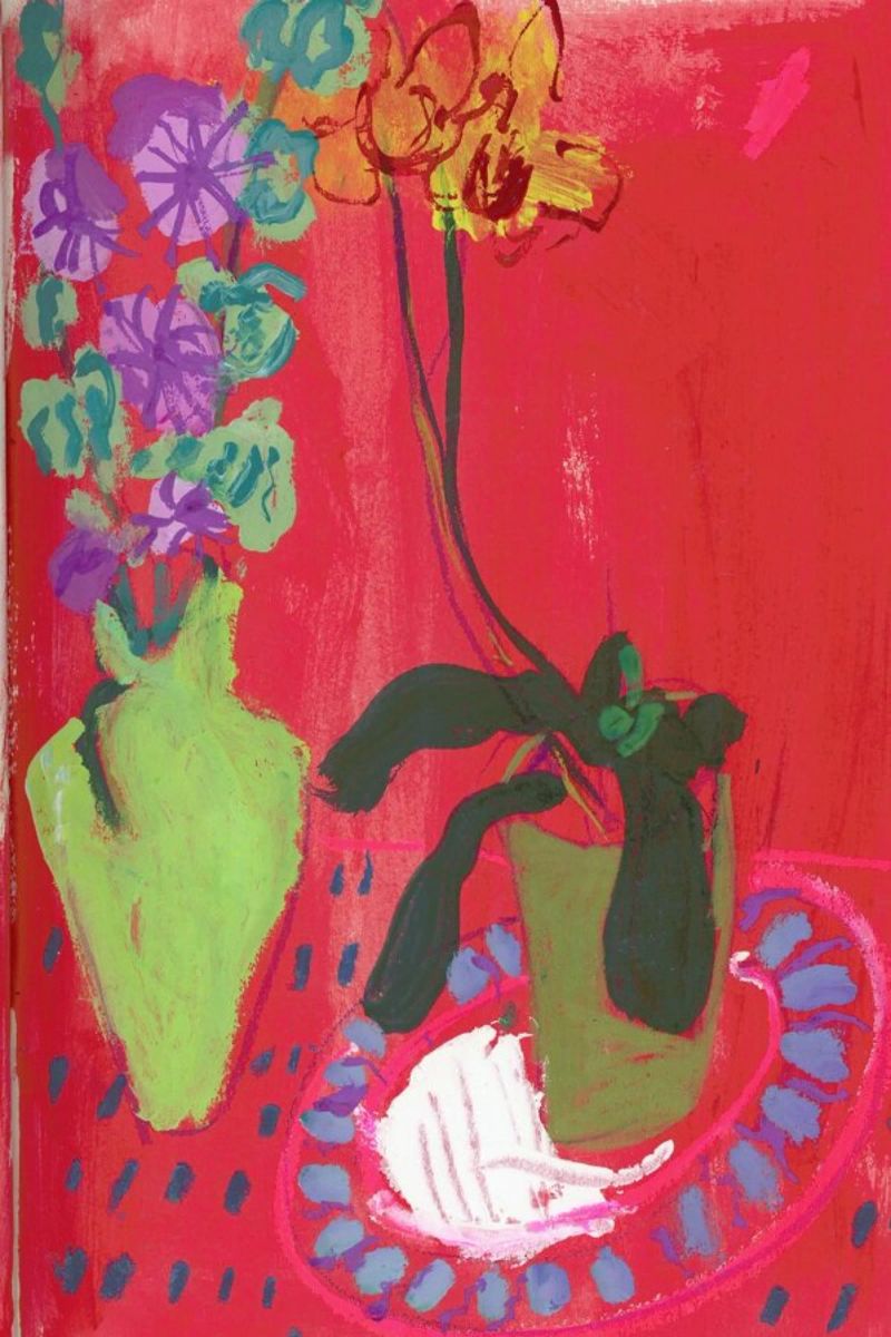 Red Sketchbook Page pellicola backlit da Sonia Brittain