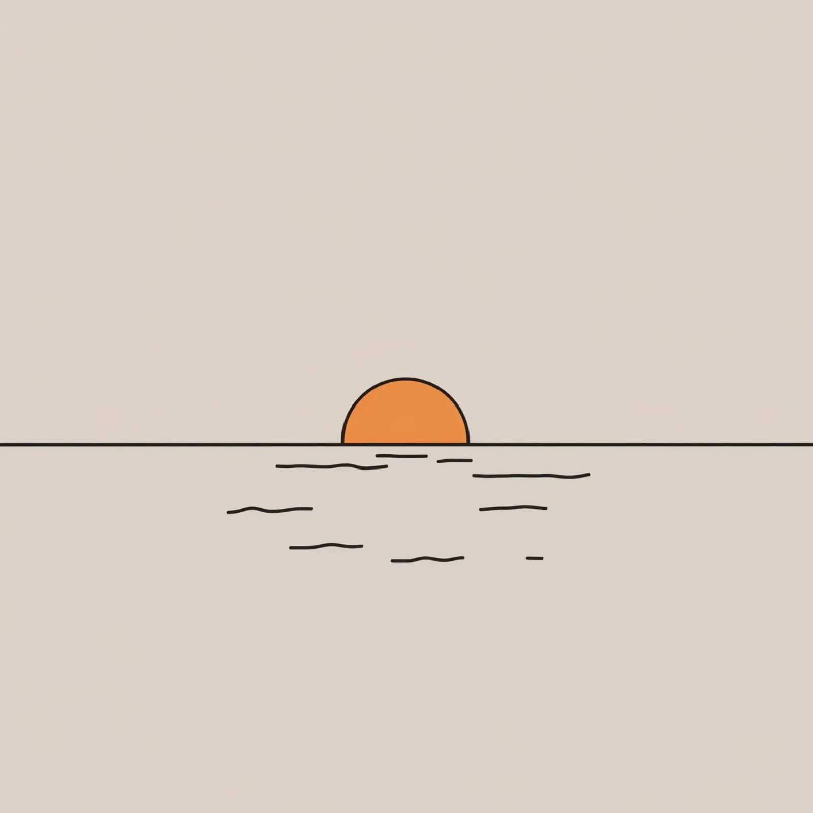 Il tramonto su acque calme crea una pittoresca linea d'orizzonte pellicola backlit da DesignDoodle