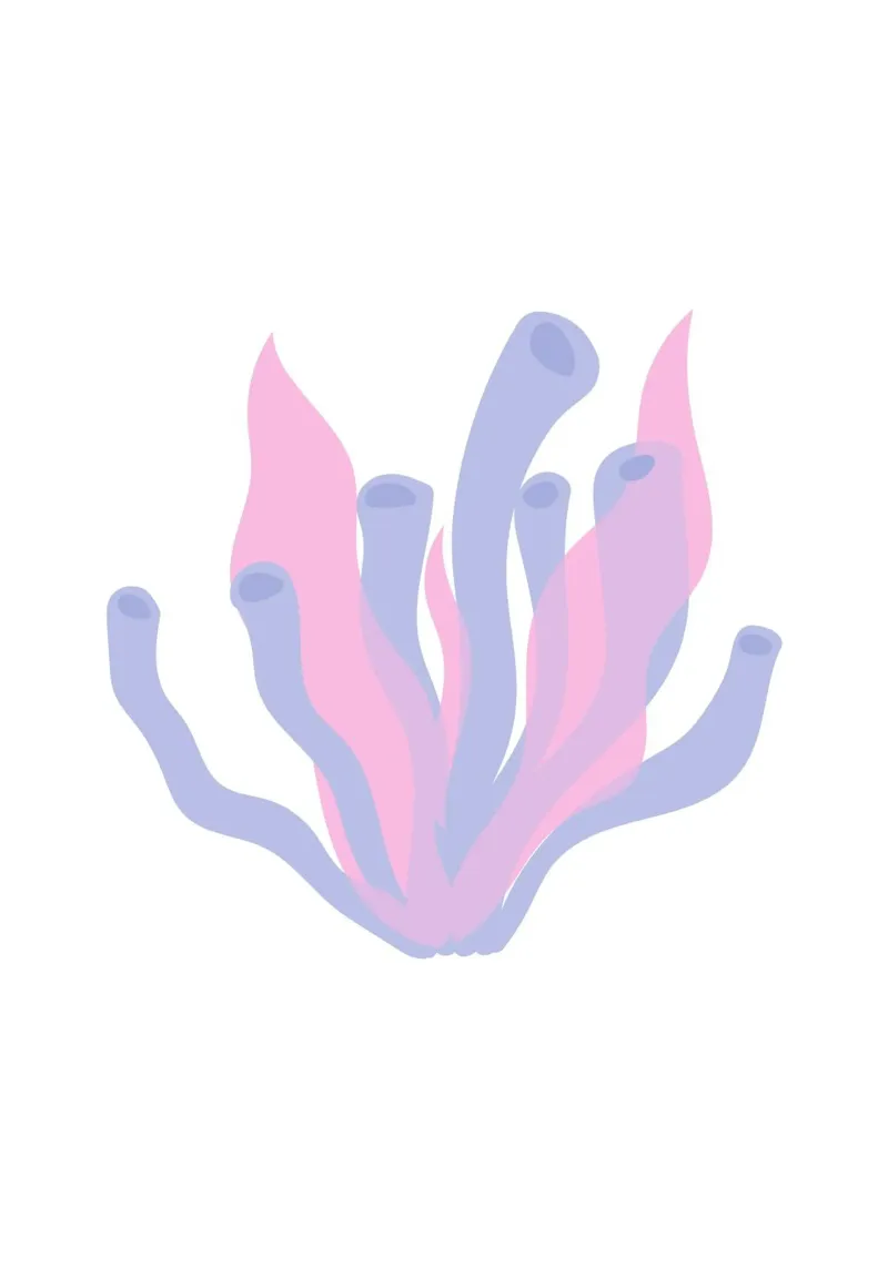 Roze & Blauw Koraal Abstract - Zeemeermincore, Decoratie Oceaanleven canvas met Baklijst van ClubArt
