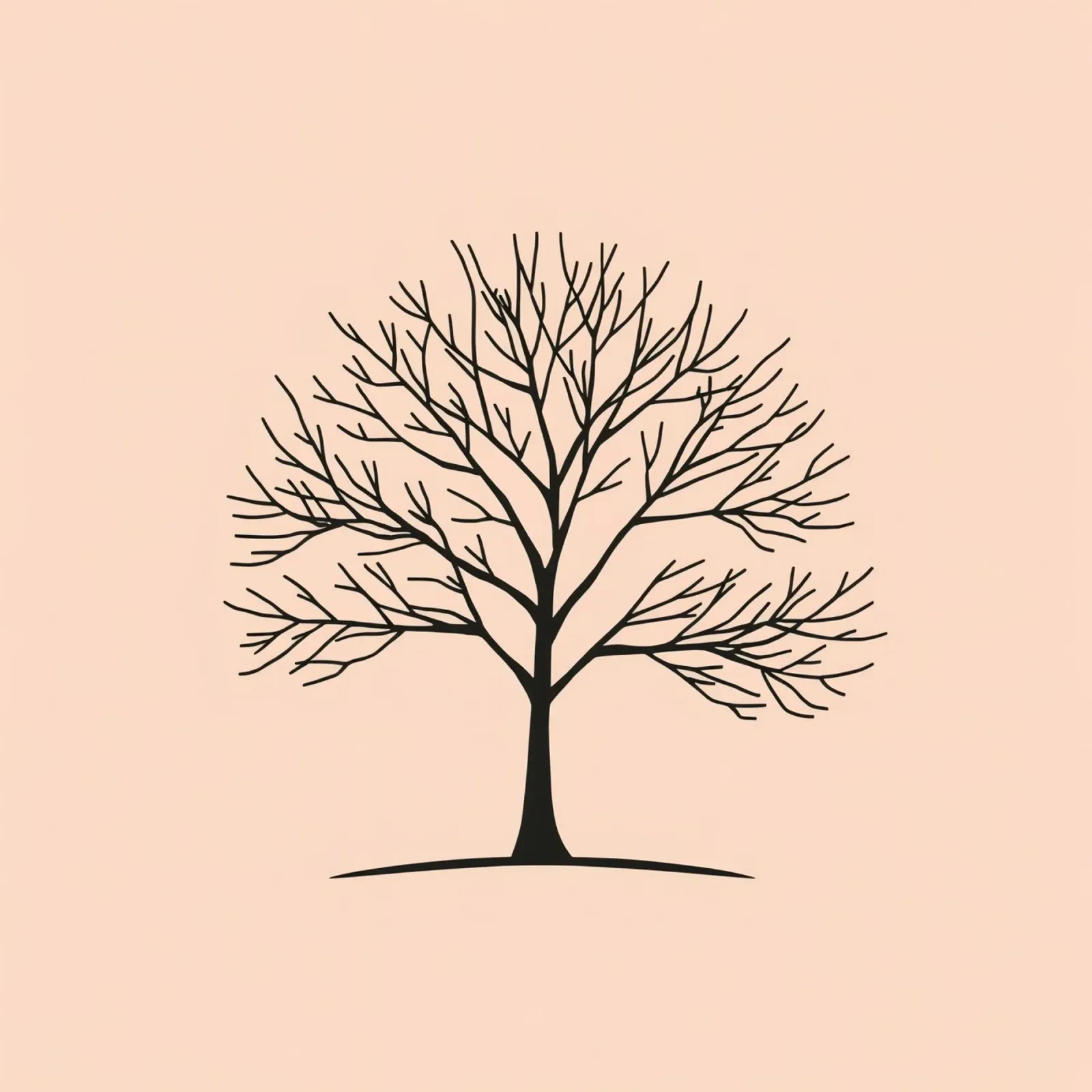 Arbre dénudé aux branches complexes sur fond pâle toile de DesignDoodle