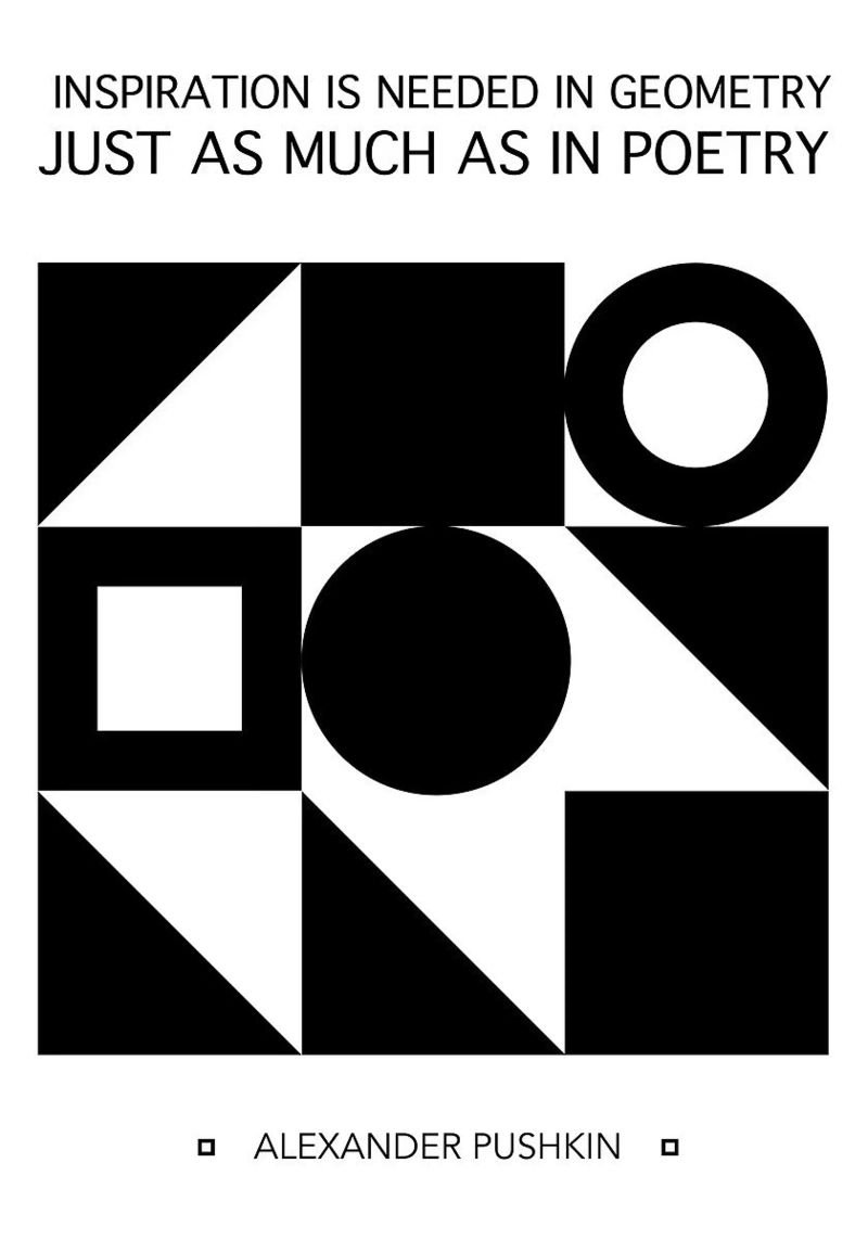 Geometrische Formen Kreise Quadrate Poster von Bacsic design