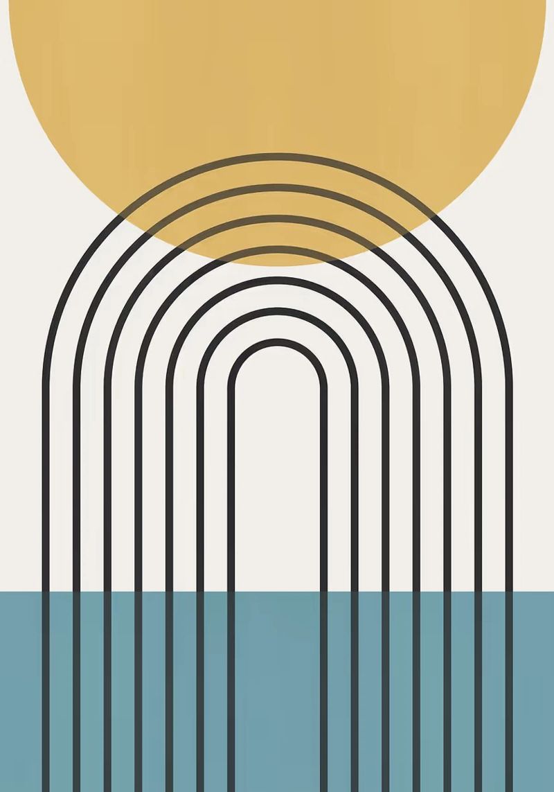 sole arcobaleno linee curve tela da Matthew W Smith