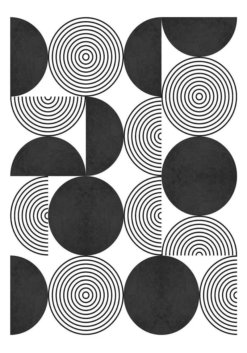 Kreise konzentrisch einfarbig Poster von Bacsic design
