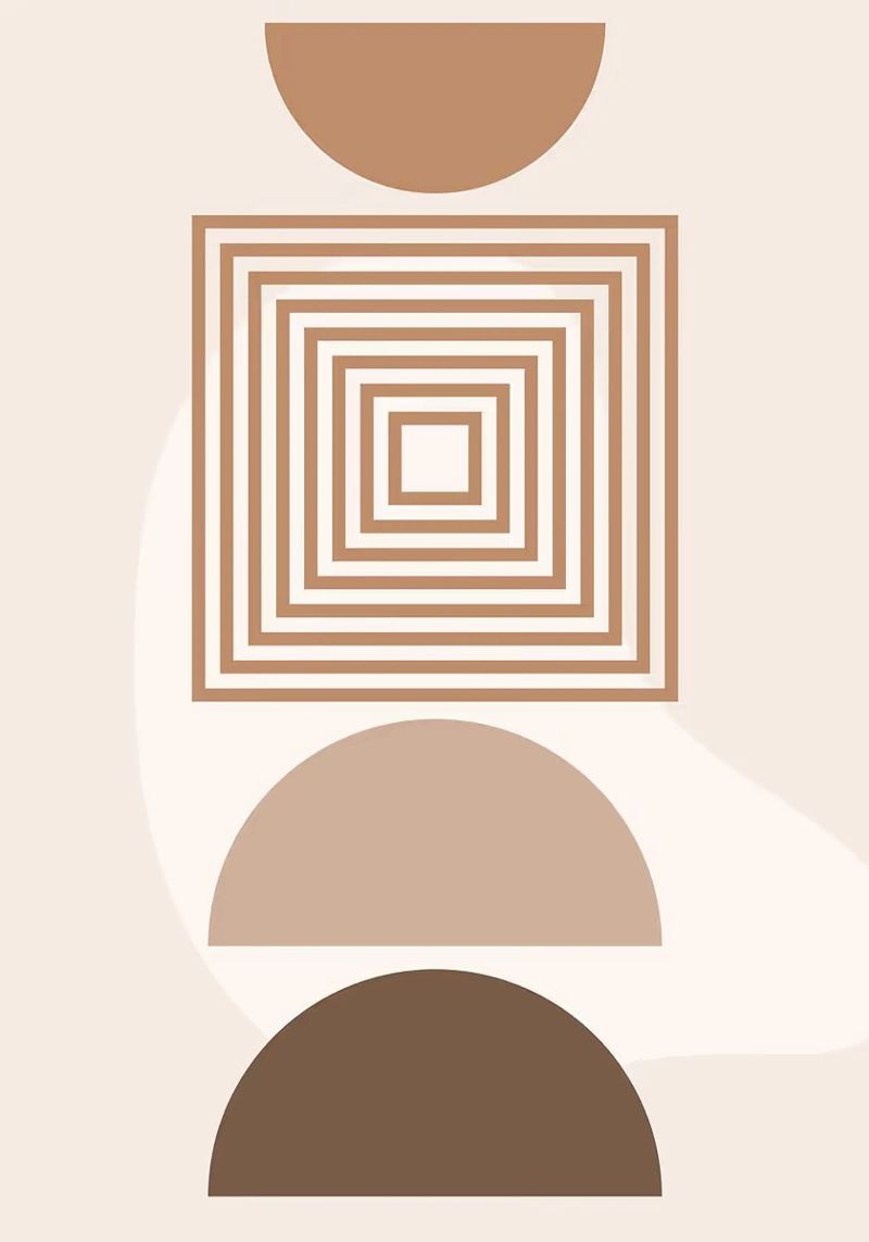 geometrische Formen Halbkreis konzentrische Quadrate Poster von Matthew W Smith