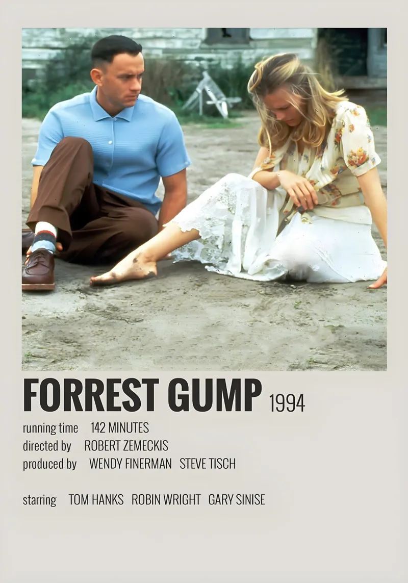 FORREST GUMP 1994 pellicola backlit da MVFminimalist