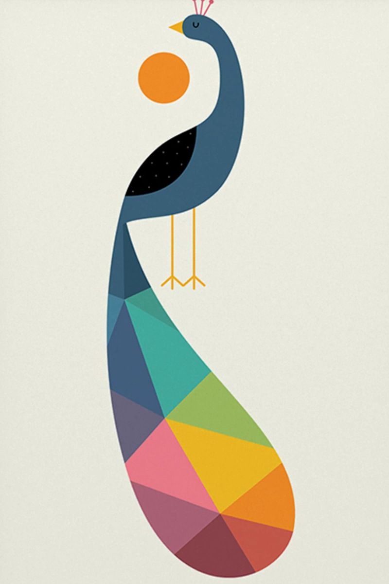 peacock and moon poster by westface store