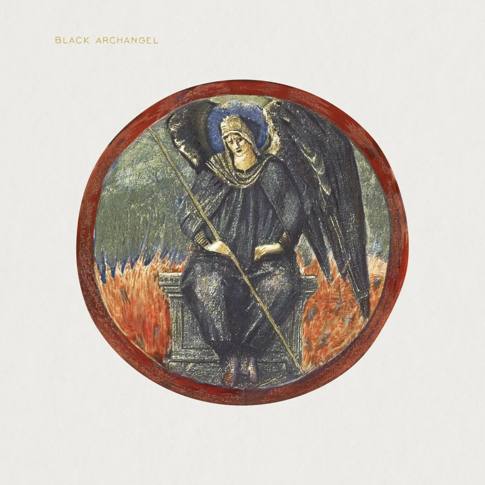 Burne-Jones: Arcangelo nero - Arte simbolista del libro a fiori (19 tela con Cornice a cassetta da ClubArt