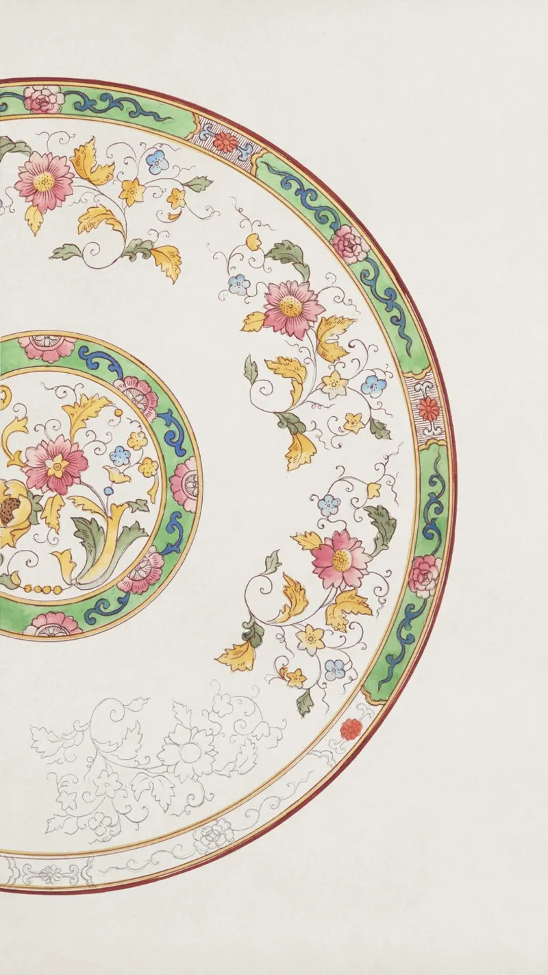 Noritake: Design per un piatto - Vintage Chinoiserie Floral (1 poster con telaio in legno da ClubArt