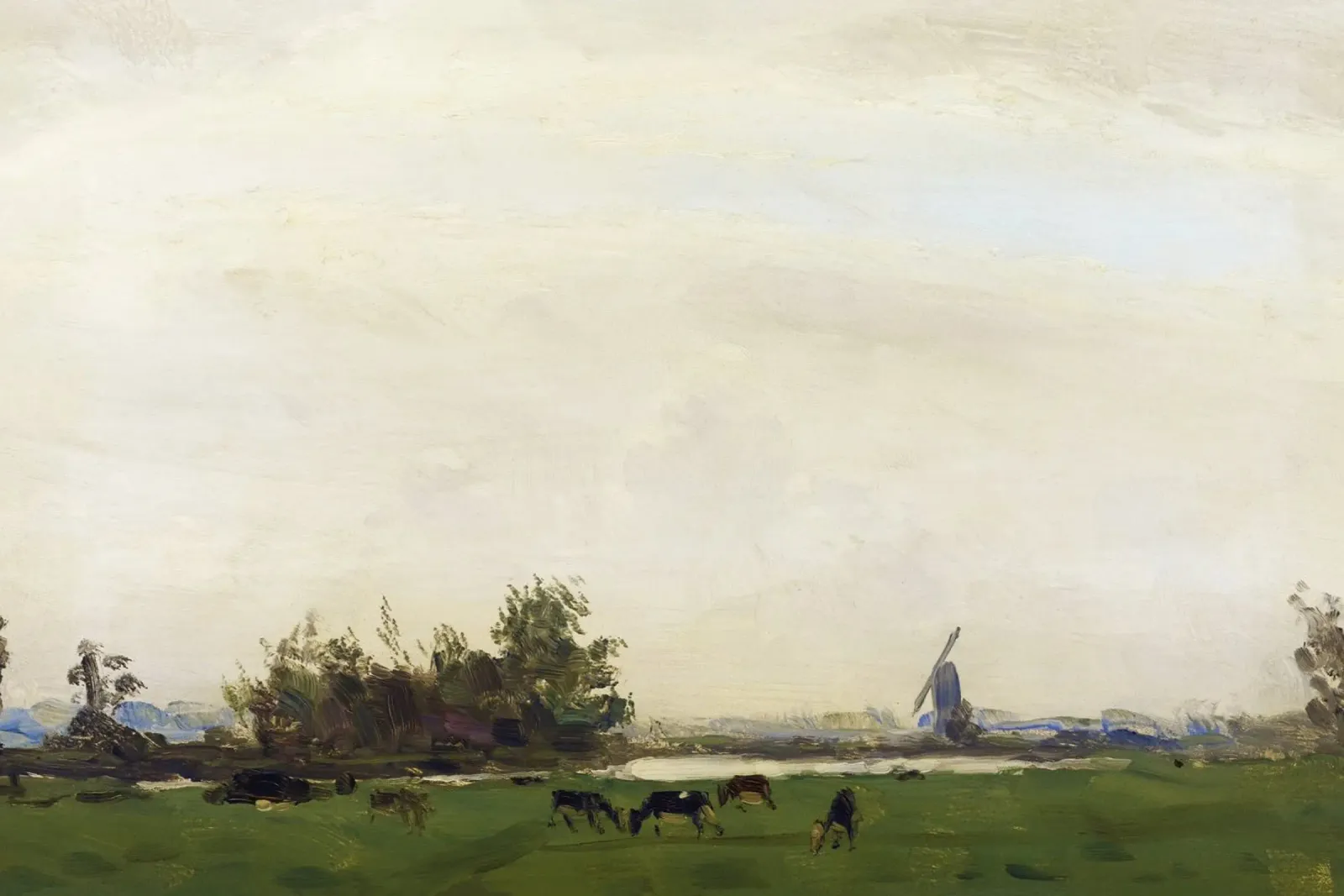 Dijsselhof: Weidelandschap, Spaarne - Nederlands Realisme Kunst canvas met Baklijst van ClubArt
