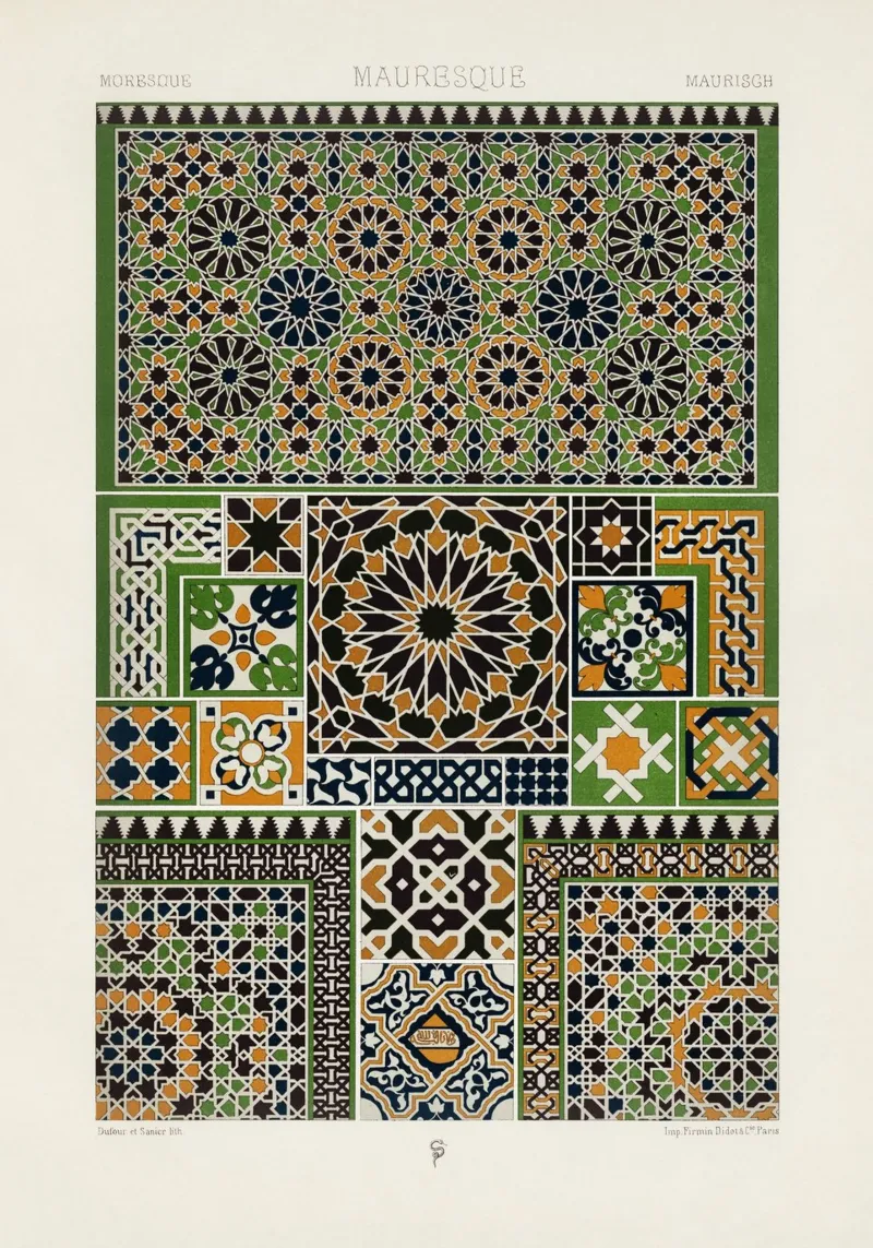Albert Racine: Moresque Patterns - Vintage Islamic Geometric pellicola backlit da ClubArt