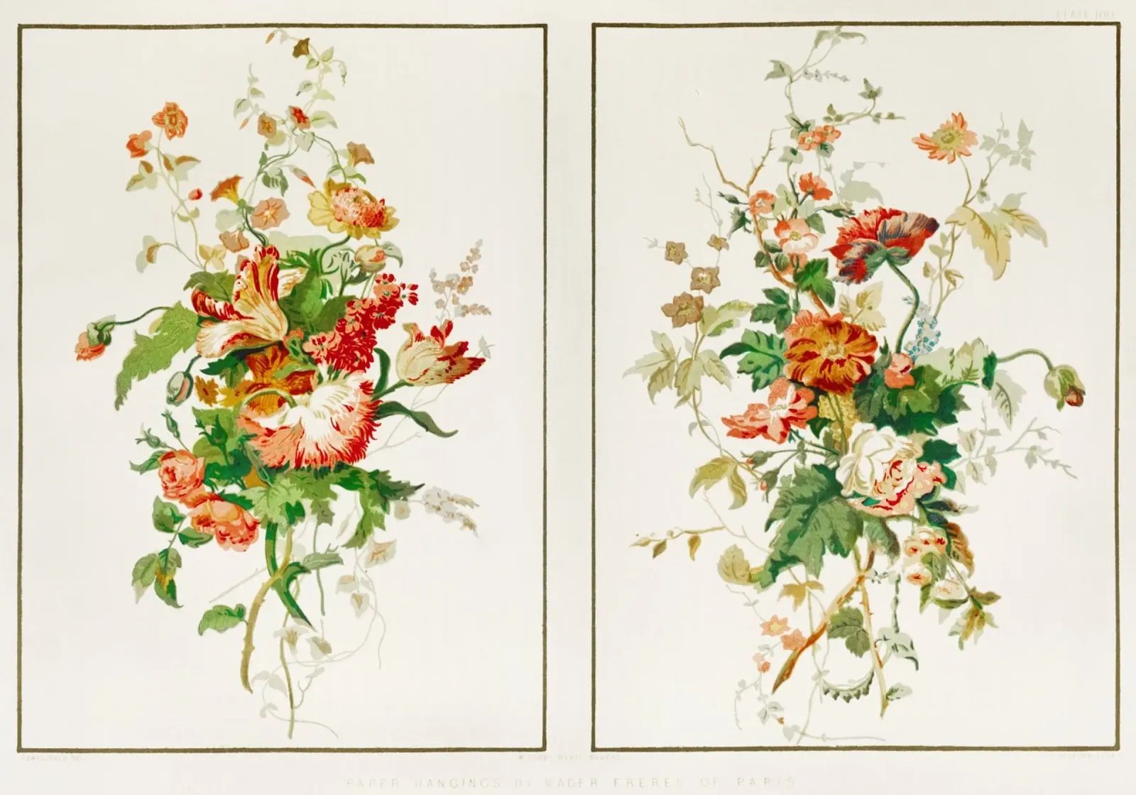Digby Wyatt: Floral Paper Hangings - Viktorianische Botanische Kunst Leinwand von ClubArt