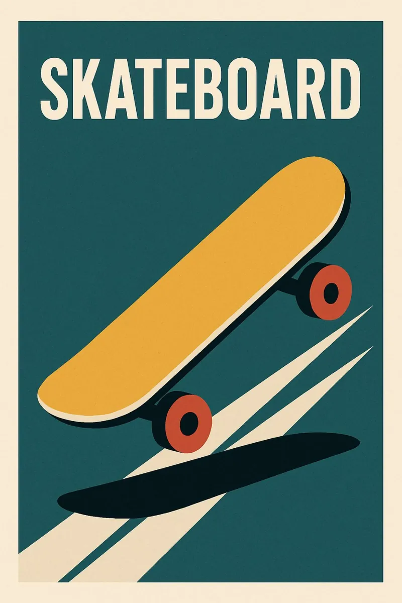 SKATEBOARD - The spirit of riding encapsulated in a cult poster poster with plastic frame by JETLAG | affiches voyage