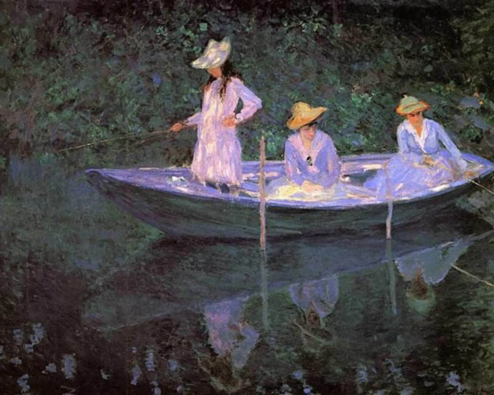 Monet - Tre donne in barca pellicola backlit da Günstiger Laden