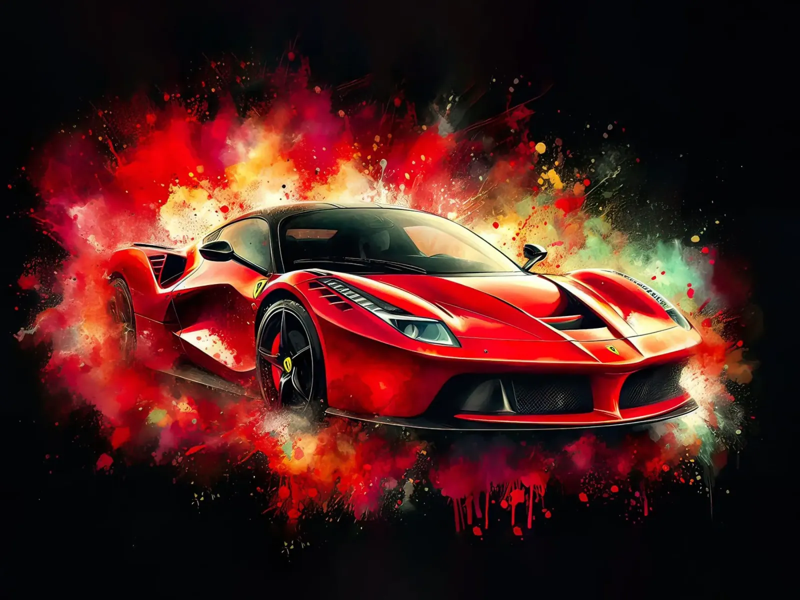 Red Ferrari Abstract Art canvas with Floater frame by 🎁 ARTVI-SHOP