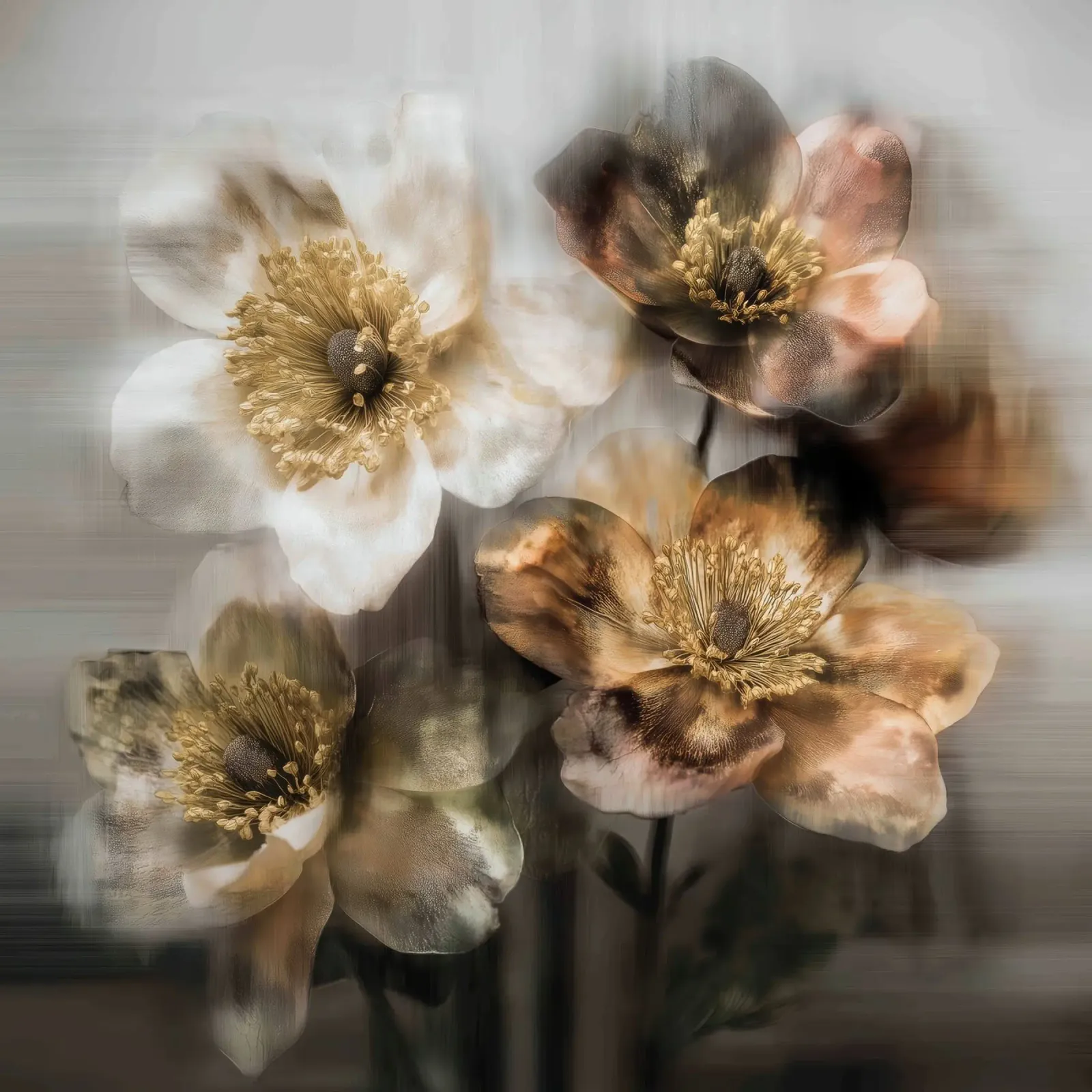 Fiori classici poster con telaio in legno da Imagine