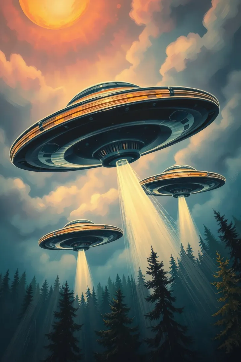 UFO poster met aluminium frame van Not from this planet