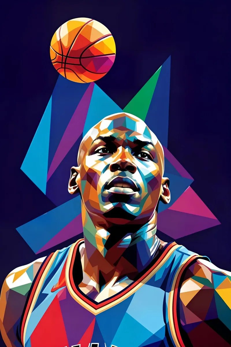 Michael Jordan pop art neon poster by BONANZA