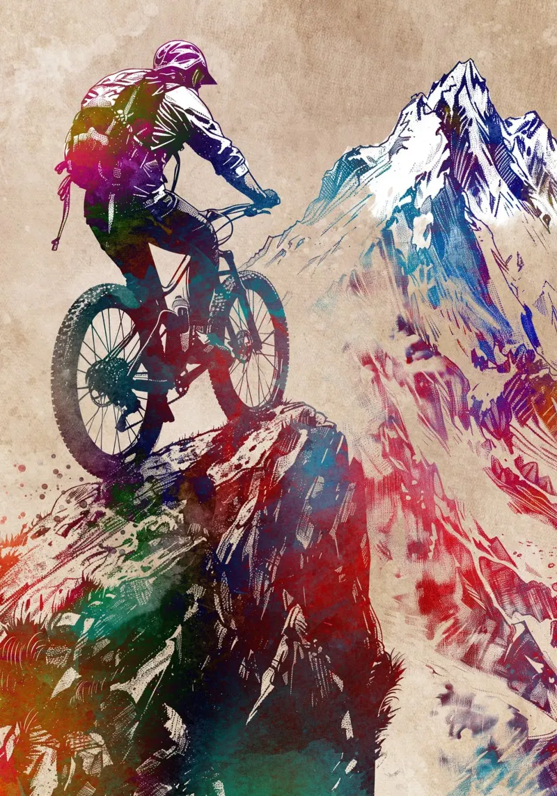MTB mountain biker sport art hahnemühle by SPORT