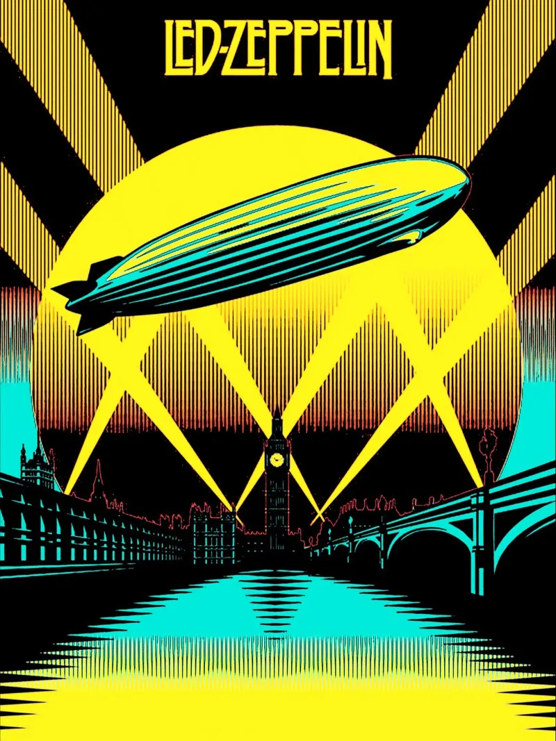 Arte dei Led Zeppelin pellicola backlit da music soul