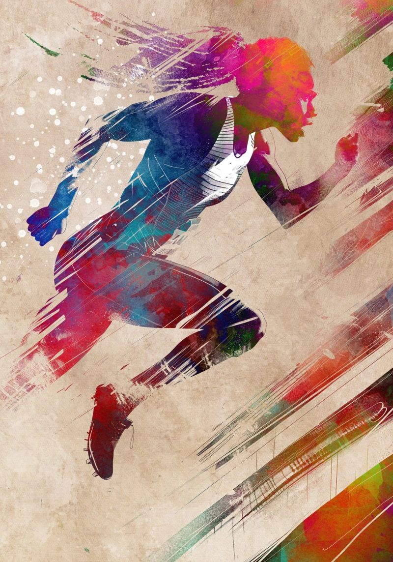 Art sportif du coureur poster de SPORT
