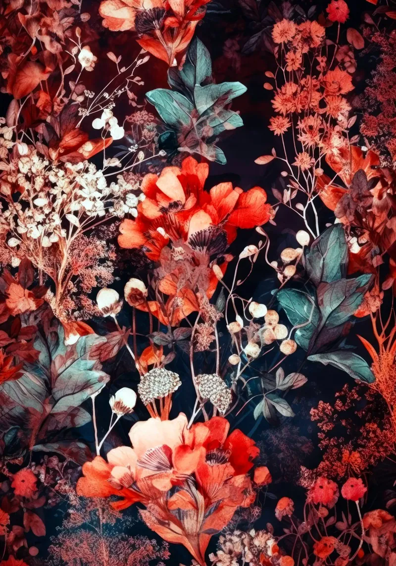 Red flowers forex plate by Lionmixart