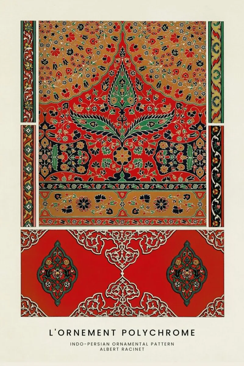 Racinet -  Indo-Persian Ornamental Pattern III pellicola backlit da Vintage by JUNIQE