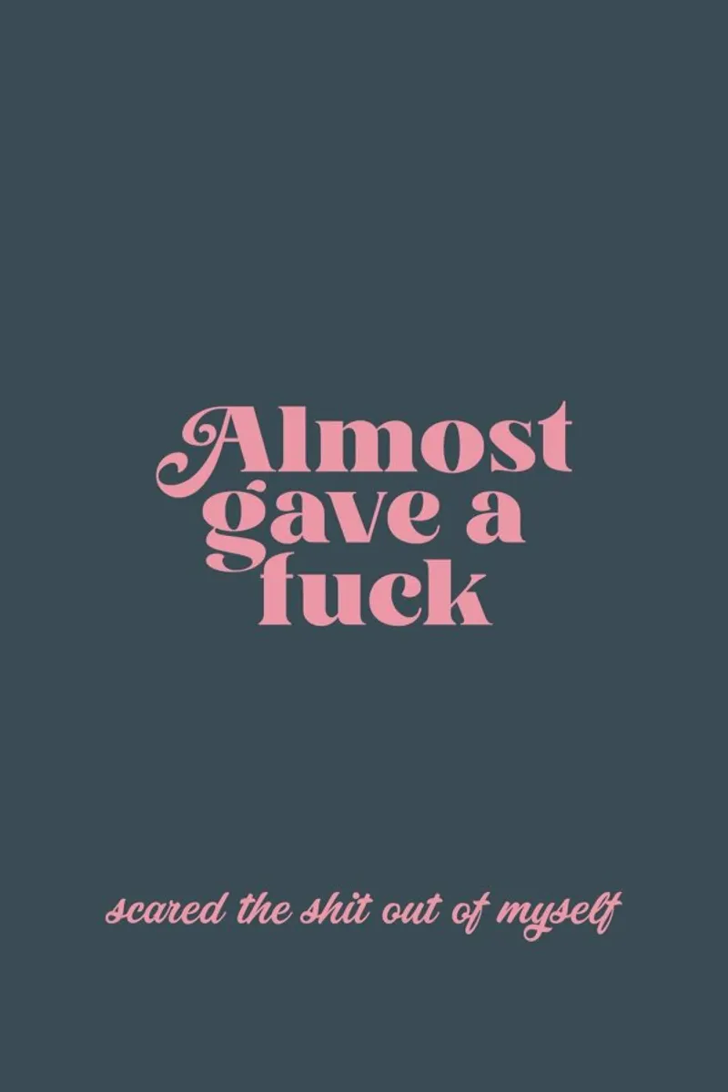 Almost Gave A Fuck Petrol poster con telaio in plastica da Trabolt Design