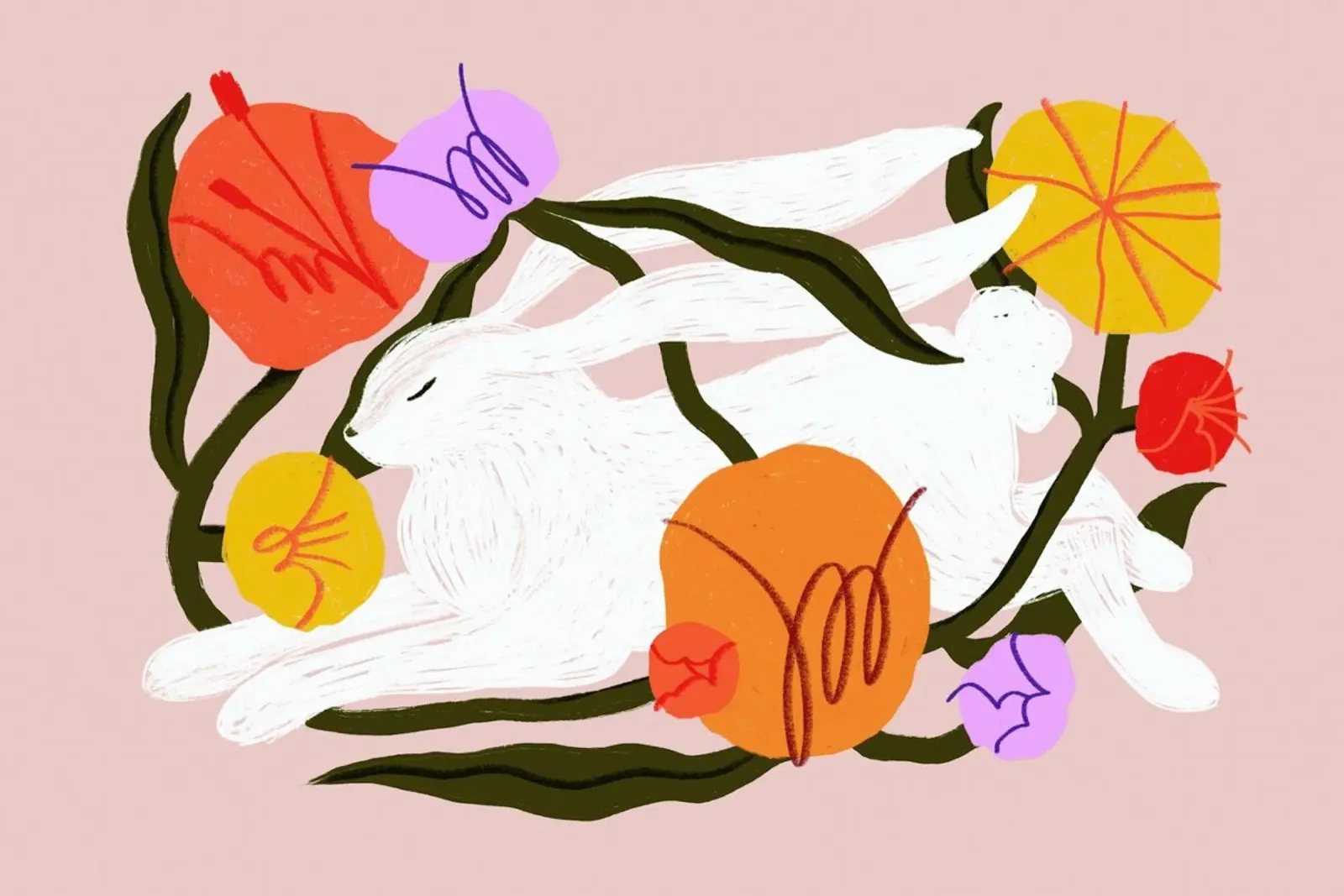 Blooming Bunny II poster con telaio in alluminio da Pure