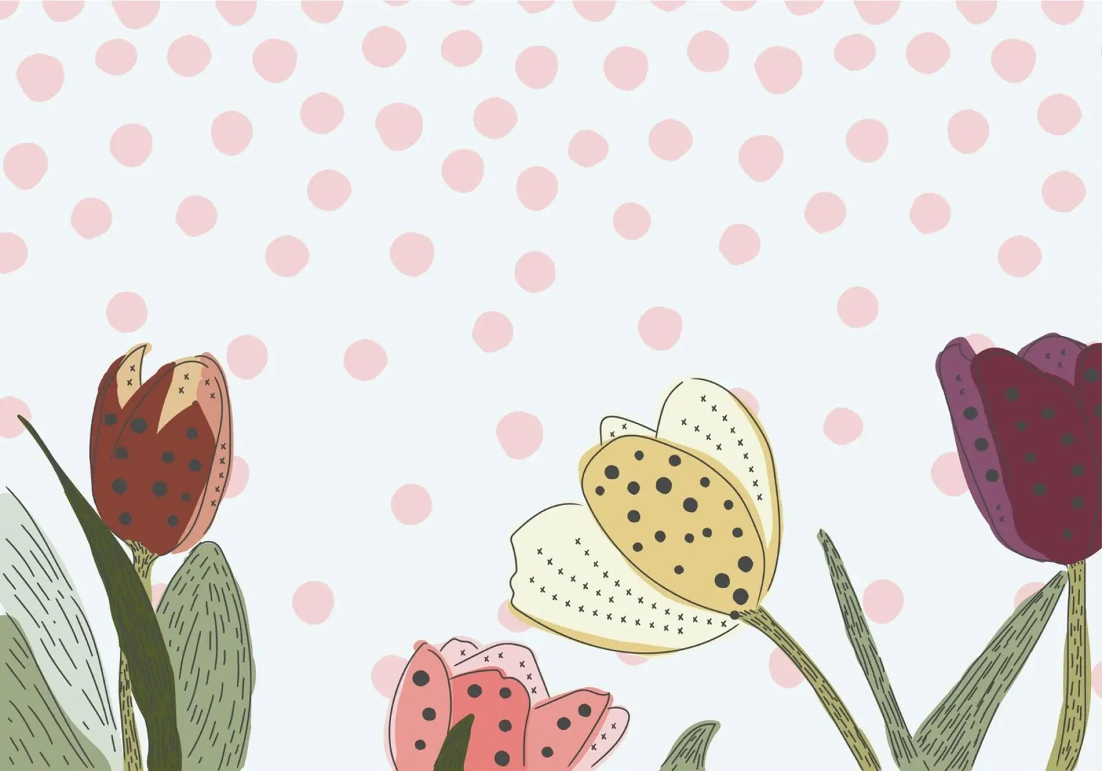 tulipani a pois poster da pastel color shape