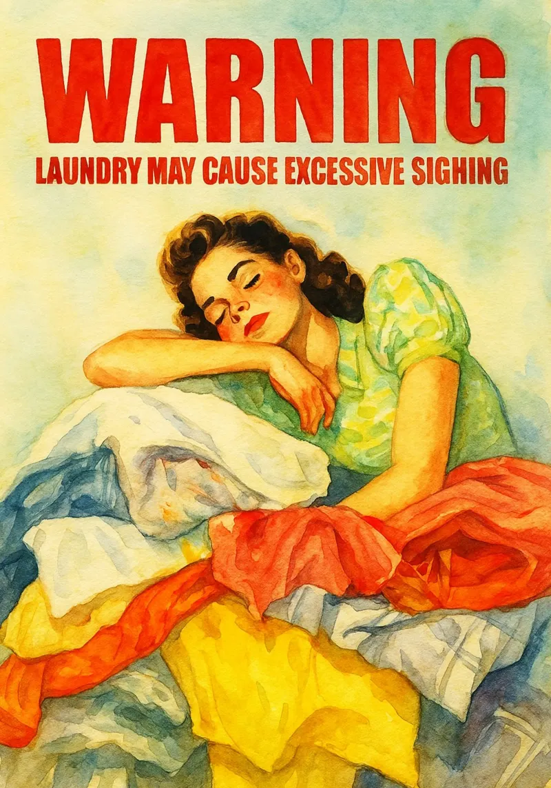 il bucato può provocare nelle donne sospiri eccessivi e divertenti poster da pakazi