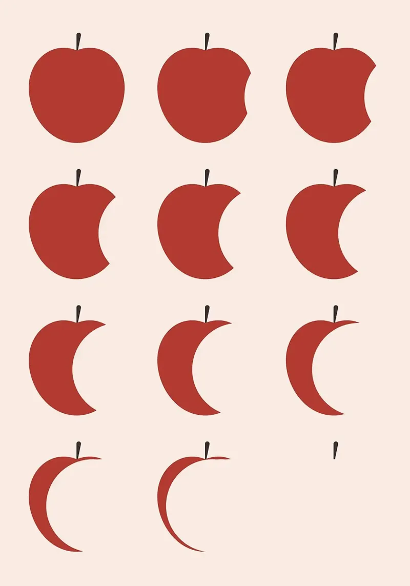 frutta a mela poster con telaio in alluminio da Bernadette Miller