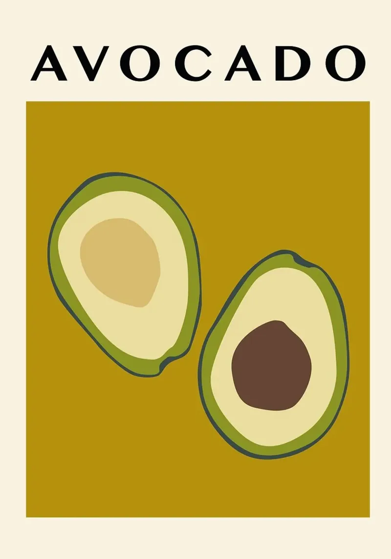 avocado fruit acrylic glass by Bernadette Miller