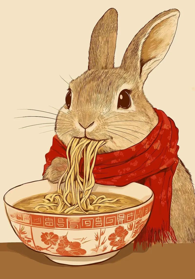 rabbit scarf bowl hahnemühle by Bernadette Miller