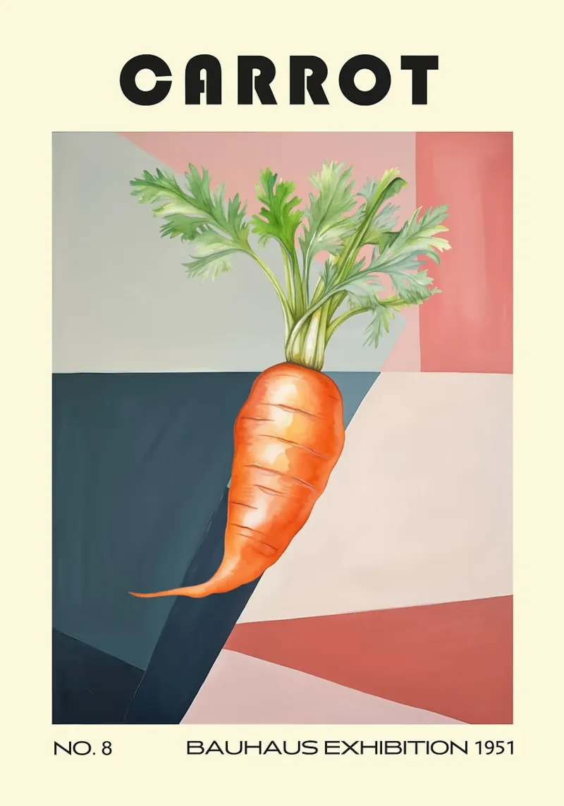 tipografía vegetal zanahoria metacrilato de Bernadette Miller