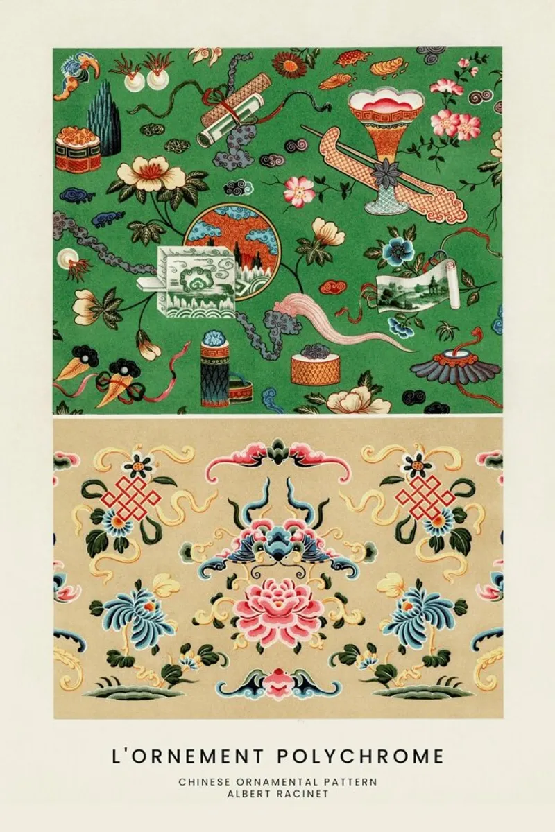 Racinet -  Chinese Ornamental Pattern III pellicola backlit da Vintage by JUNIQE