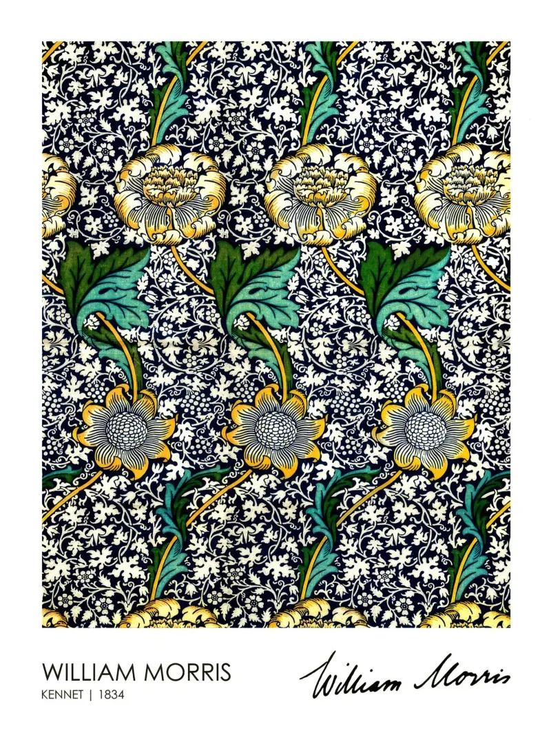 Stampa Kennet (1834) William Morris pellicola backlit da Flower