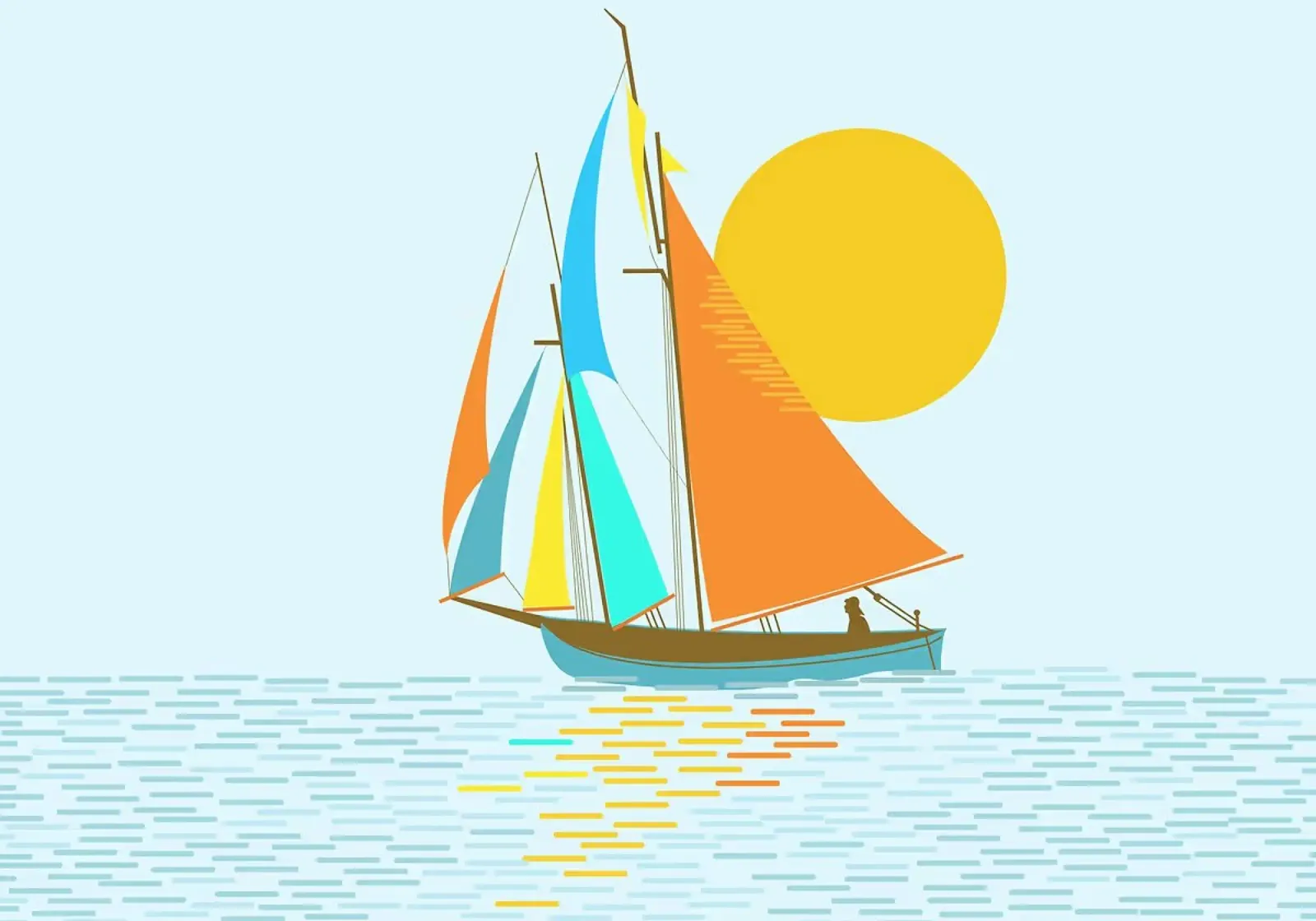 Sailing Boat Sunset Sea hahnemühle by book