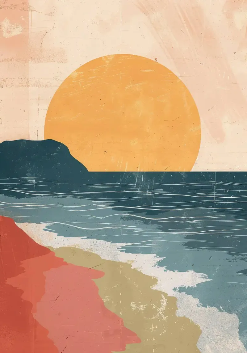 Spiaggia minimalista poster da book