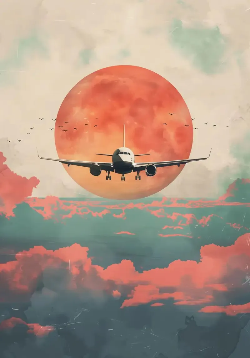 L'aereo da viaggio vintage poster da book