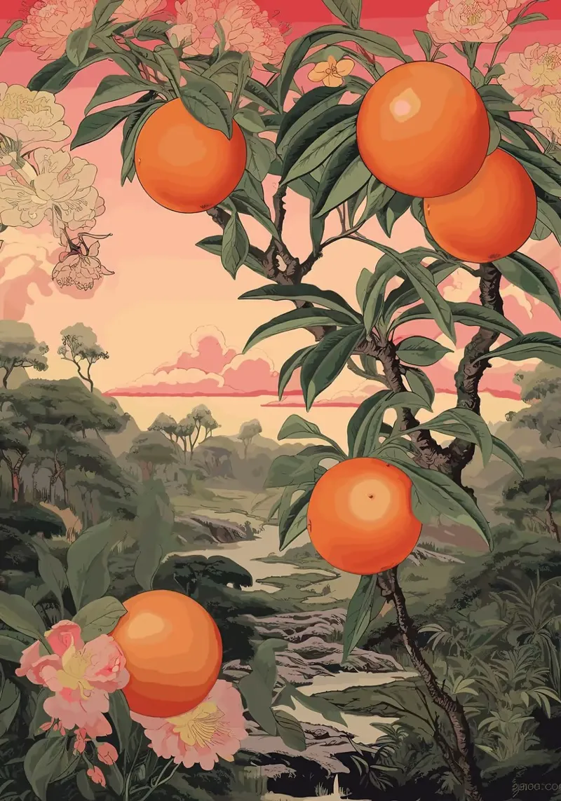 Frutta giapponese vintage pellicola backlit da book