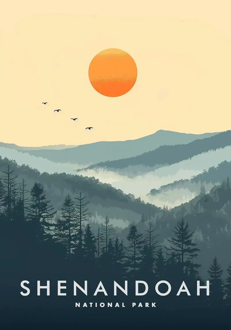Parco nazionale di Shenandoah poster con telaio in plastica da book