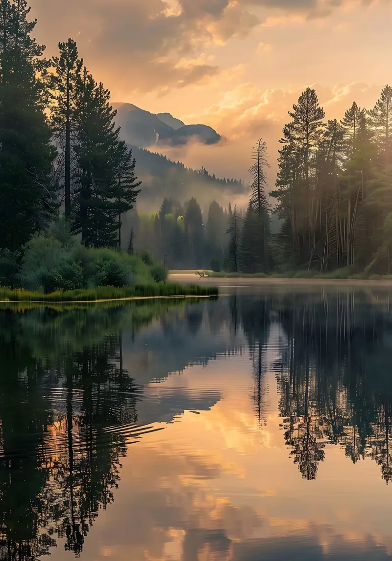 lake reflection mountains canvas by book