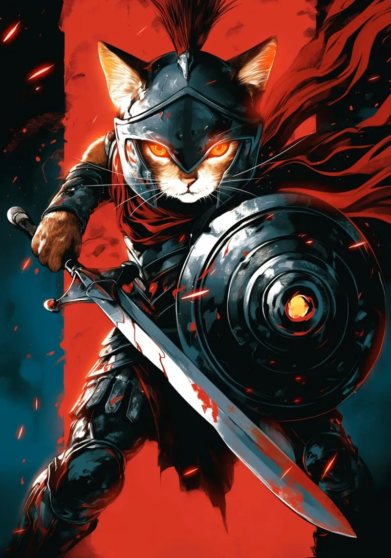 Spartan Cat hahnemühle by Fleur de Lys