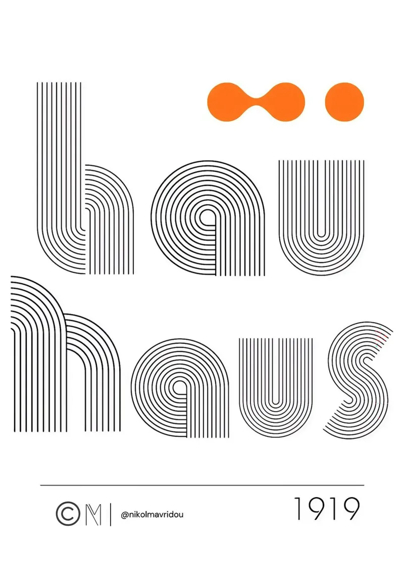 Bauhaus poster with wooden frame by Brooke