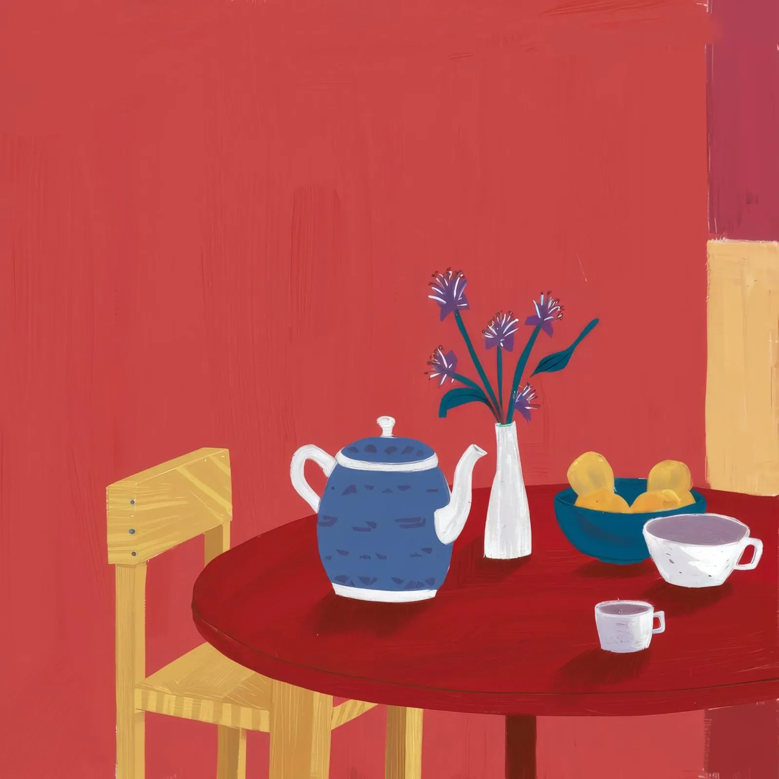 Red Table Teatime hahnemühle by Pan Denim